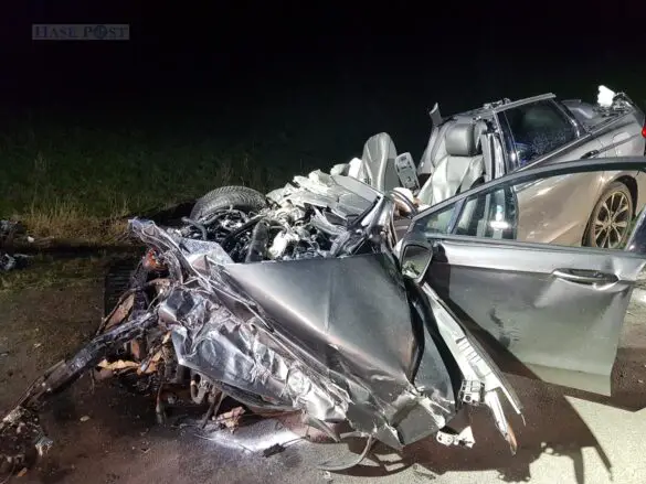 PKW-Fahrer stirbt bei Unfall, Beifahrerin wird stark eingeklemmt
