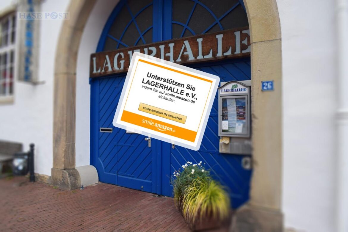Osnabrücker Lagerhalle wirbt für Amazon Smile