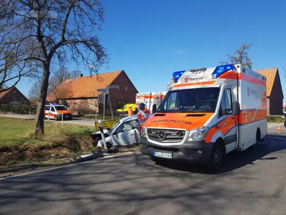 4 Verletzte nach PKW-Zusammenstoß in Ostercappeln