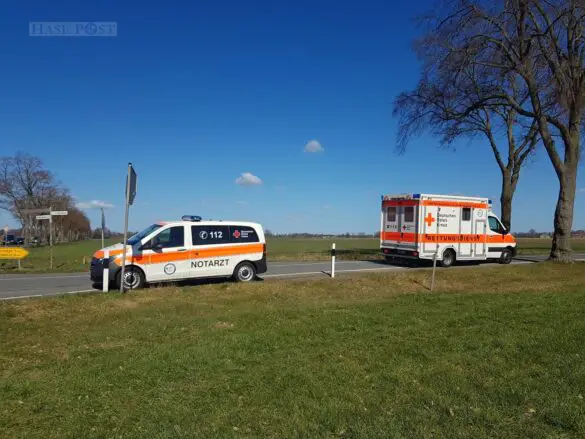 4 Verletzte nach PKW-Zusammenstoß in Ostercappeln