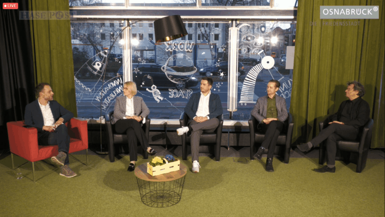 Marco Hörmeyer, Katharina Pötter, Martin Randalff, Jörg Müller und Frank Otte (v.l.n.r.) diskutierten über den Mobilitätswandel.