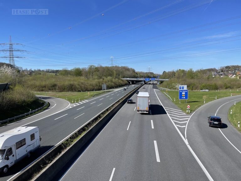 Autobahn bei Osnabrück Nahne