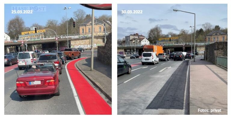 Pop-Up-Fahrradweg Osnabrück
