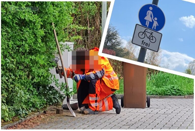 Schilder am Vorderhall werden kurz nachdem sie aufgestellt wurden, nun wieder abmontiert. / Foto: Ulrich Rahe