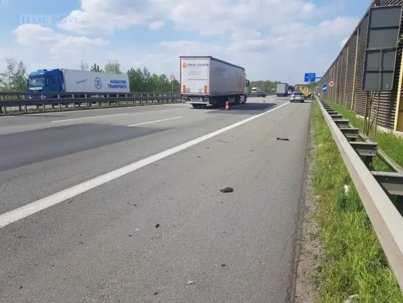 Leichtverletzte nach Auffahrunfall auf der Autobahn A1