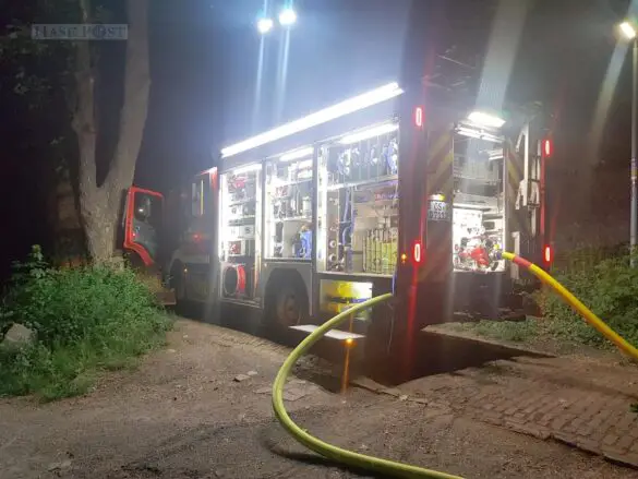 Feuer im Wald, Rauchwolke in Osnabrück-Sonnenhügel