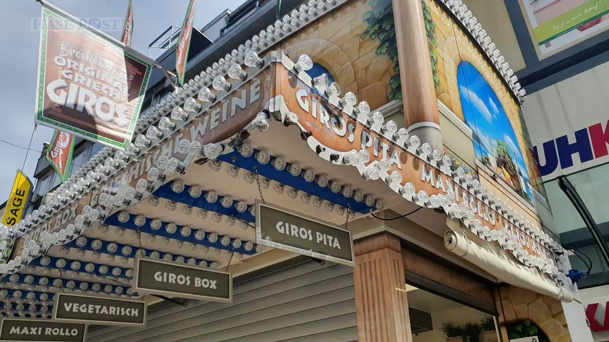 Gyrosbude von M. Brockelmann auf der Maiwoche / Foto: Groenewold