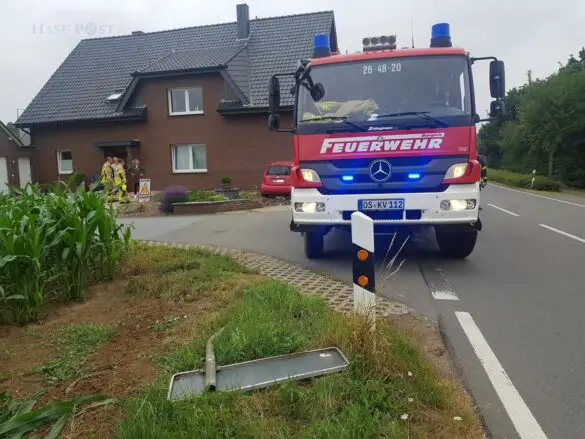 Auto prallt gegen Hauswand in Borgloh