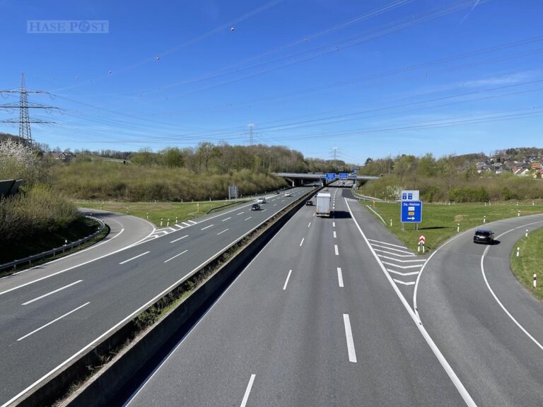 Autobahn bei Osnabrück Nahne