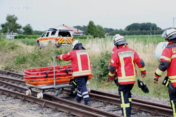 Feuerwehr und THW üben Zugunfall mit 40 Fahrgästen in Ankum