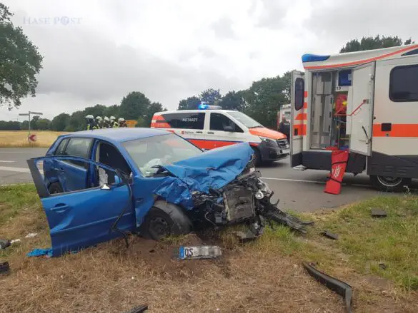 Wieder schwerer Unfall an Kreuzung in Ostercappeln, ein Mensch in Lebensgefahr Wieder schwerer Unfall an Kreuzung in Ostercappeln, ein Mensch in Lebensgefahr