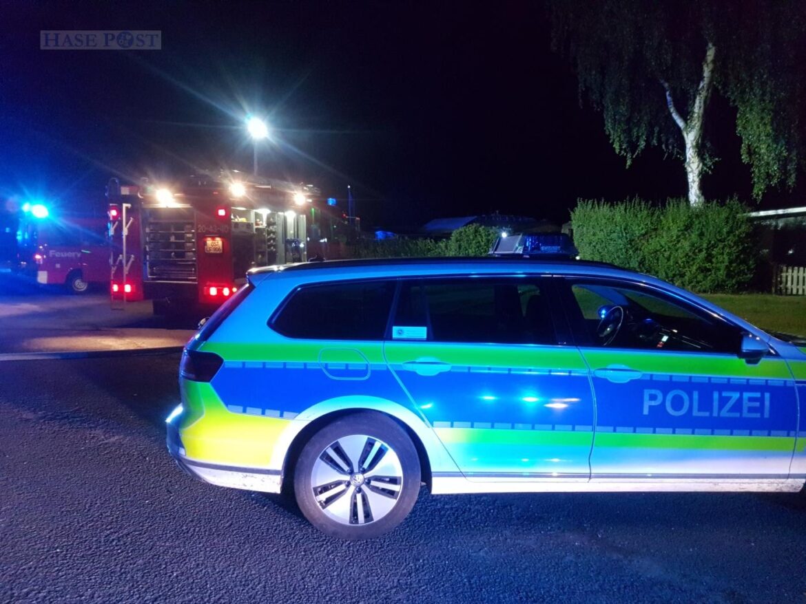 Polizeieinsatz in Melle nach Wohnwagenbrand / Foto: Westermann