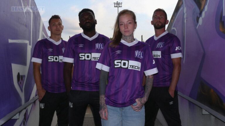 Steffi Meyer hatte sich als Fanmodel beim VfL beworben und konnte mit den VfL-Profis Marc Heider, Paterson Chato und Sven Köhler posieren. / Foto: VfL Osnabrück