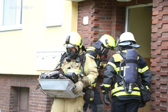 Kellerbrand in der Parkstraße, Berufsfeuerwehr und Freiwillige Feuerwehr im Einsatz