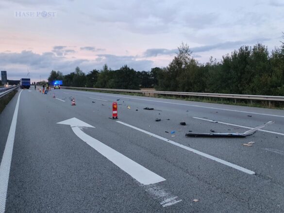Unfall auf der Autobahn A1 – eine Person schwer, eventuell lebensgefährlich, verletzt