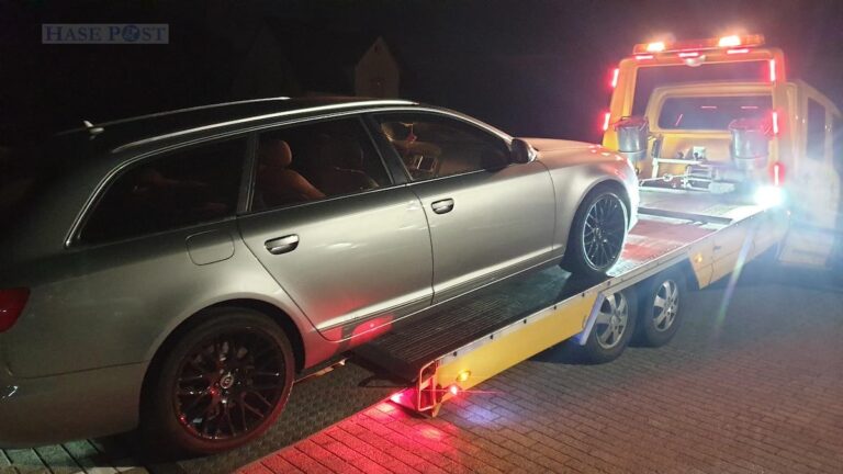 Der A6 wurde von der Polizei beschlagnahmt und abgeschleppt. / Foto: Polizei Osnabrück