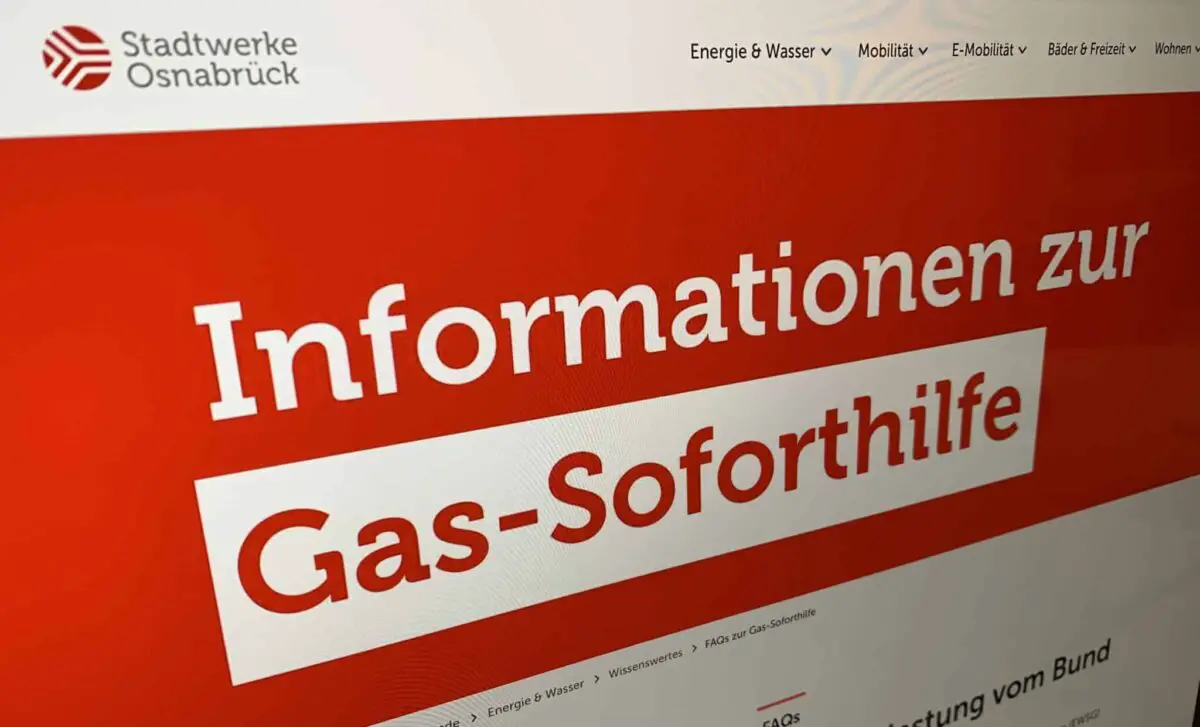 Wie erhalte ich die Gas-Soforthilfe? Stadtwerke Osnabrück stellen