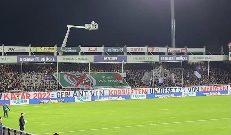 „Der VfL lehnt die WM in Katar ab“: Osnabrücker Präsident und Fans mit klarer Kante gegen die Weltmeisterschaft
