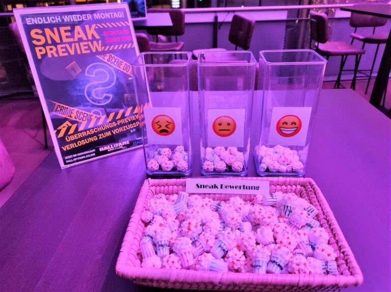 Mit Popcorn gaben die Sneaker ihre Bewertung zu „Zeiten des Umbruchs“ ab. / Foto: Hall of Fame
