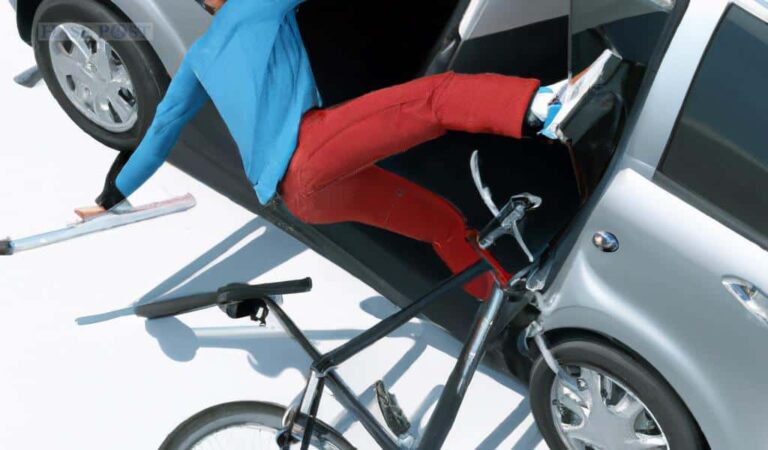 Dooring-Unfall, von der künstlichen Intelligenz DALL-E gestaltete Grafik