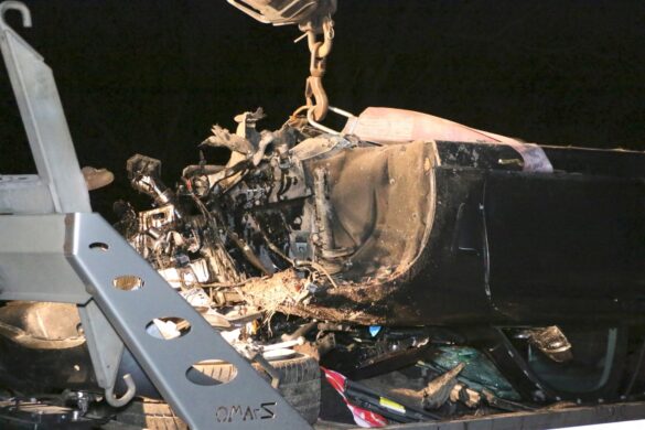 Beschädigter PKW nach Überschlag