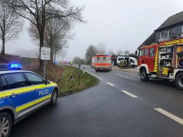 Unfallstelle kurz hinter Kreuzung