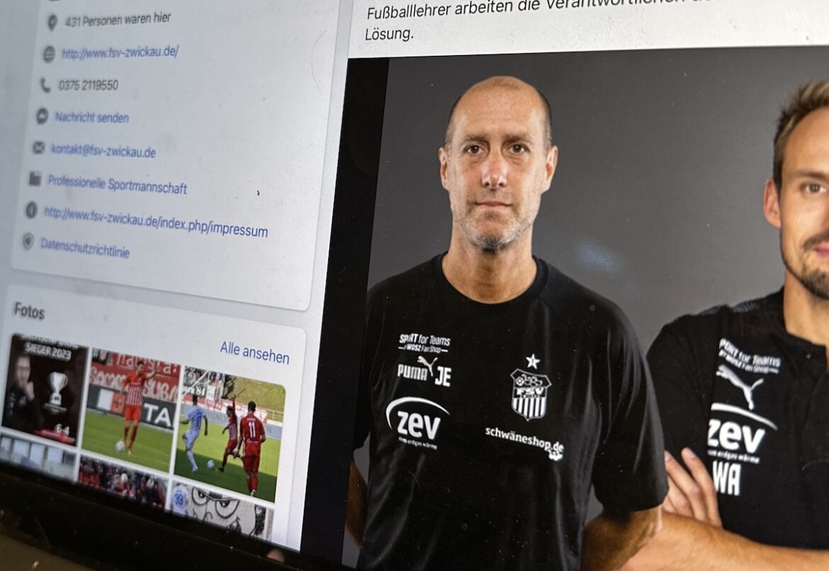 Screenshot Joe Enochs auf Facebookseite des FSV Zwickau