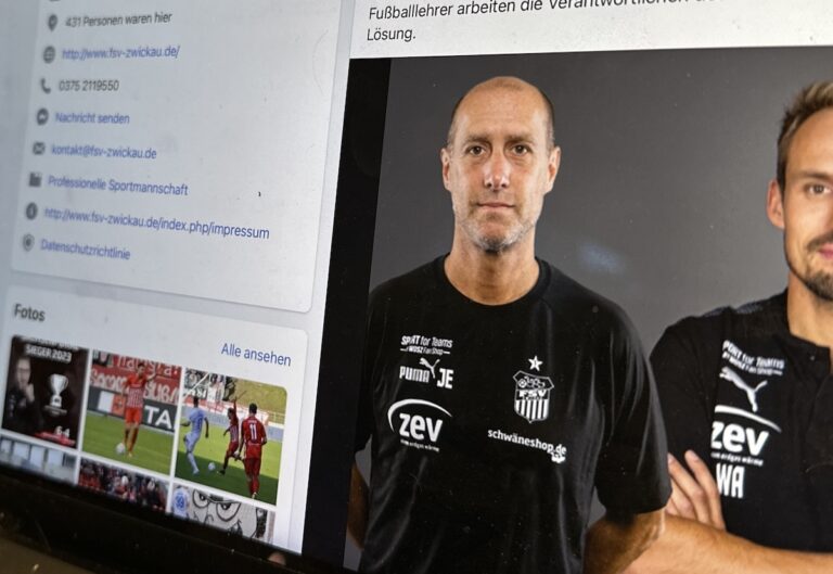 Screenshot Joe Enochs auf Facebookseite des FSV Zwickau