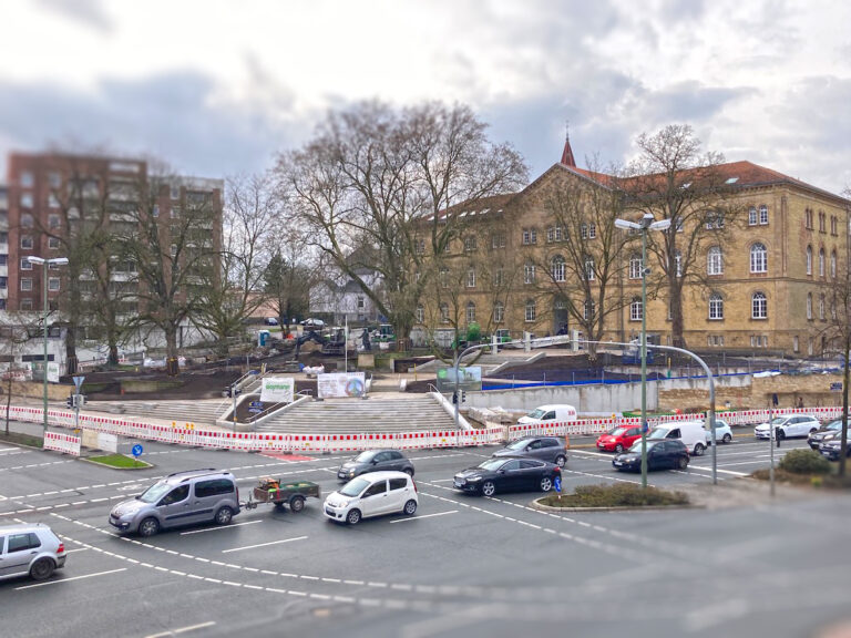 Baustelle vor der VHS Osnabrück