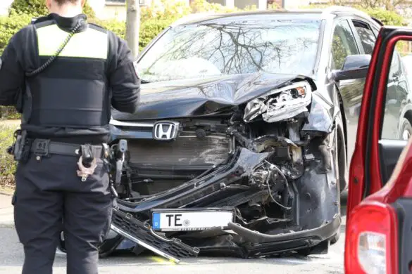 Frontalzusammenstoß – Zwei Personen und ein Hund verletzt Frontalzusammenstoß – Zwei Personen und ein Hund verletzt