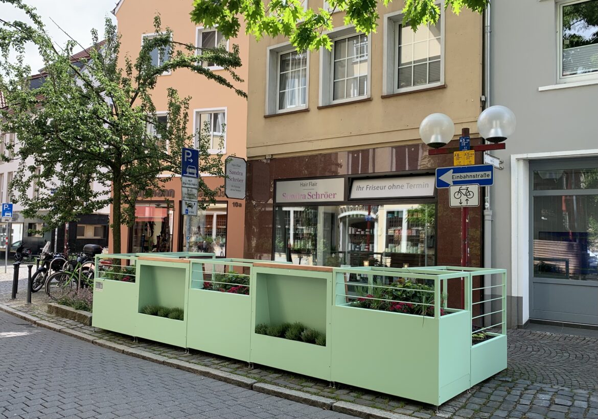 Mobiler Stadtgarten in der Bierstraße / Foto: Guss
