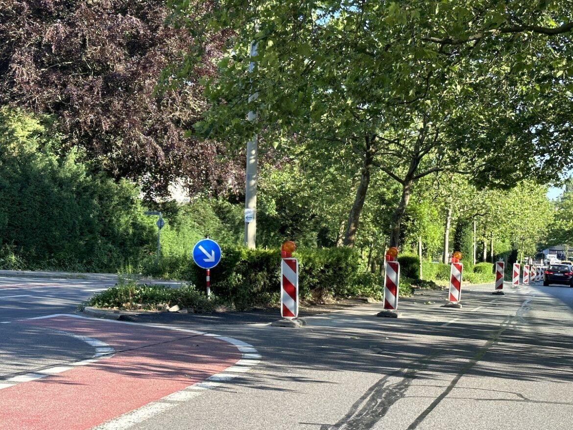 Baustelle an der Einmündung der Natruper Straße zur Bornau