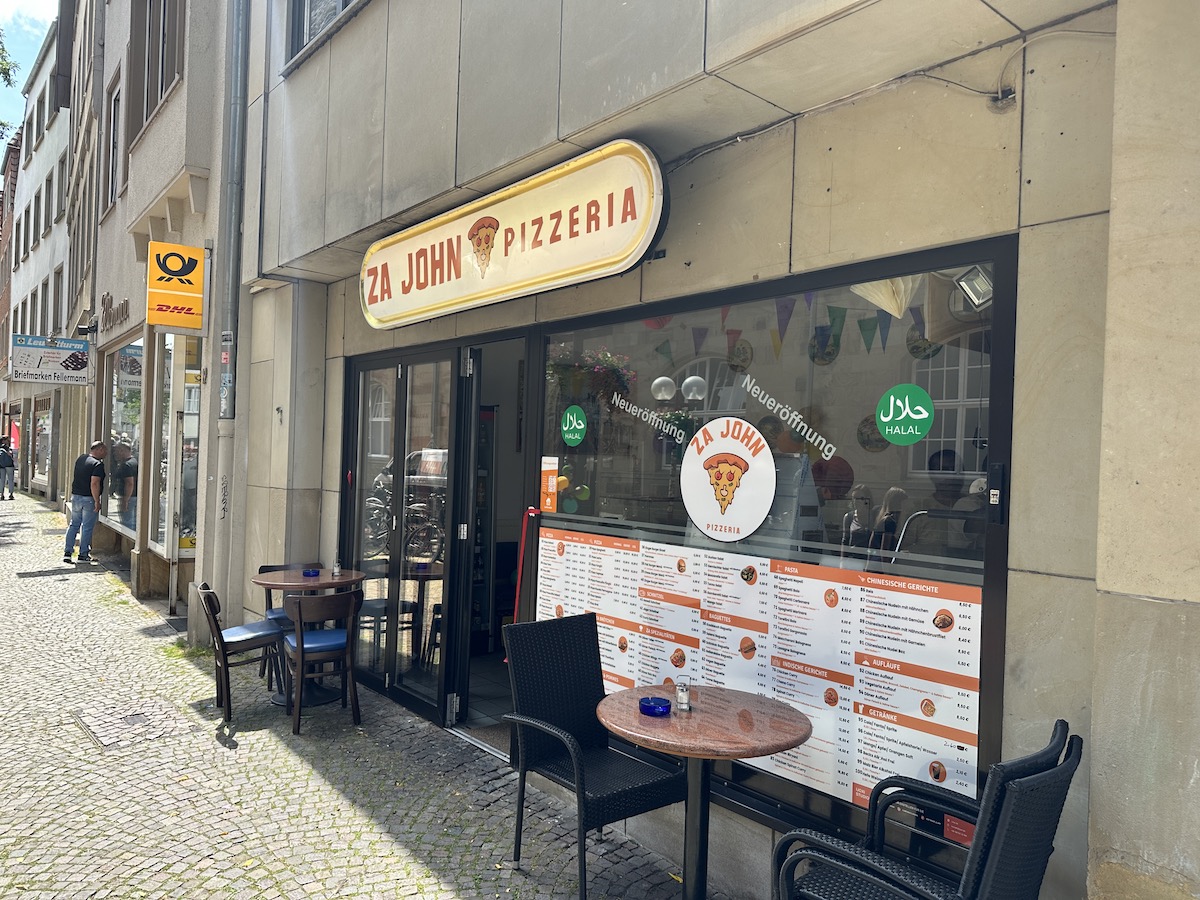 Die Pizzeria Za John in der Bierstraße Osnabrück.