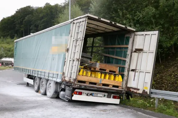 LKW-Brand auf A30 endet glimpflich, Trucker verhindern Brandausbreitung mit Feuerlöschern