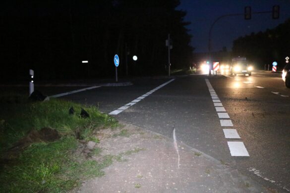 Unfallspuren an Kreuzung