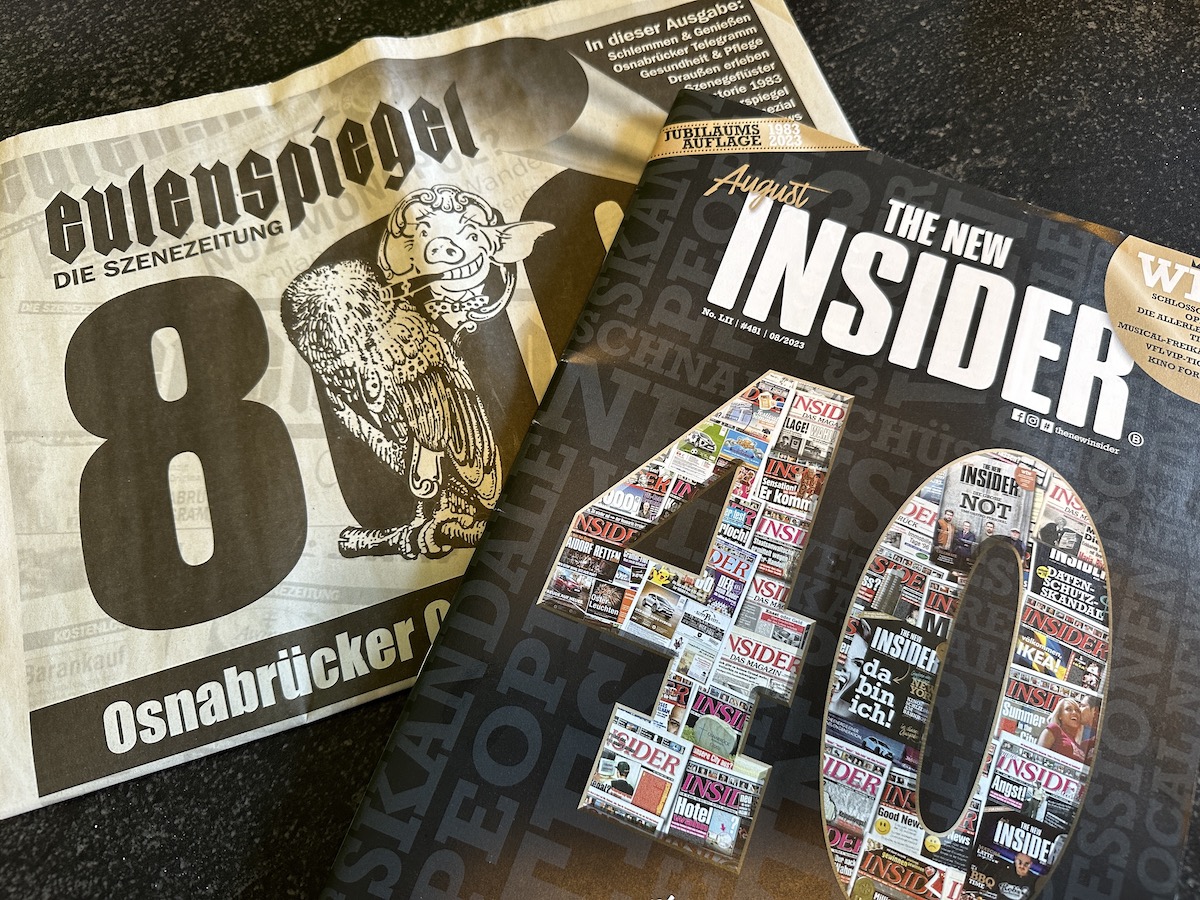Jubiläumsausgaben von Eulenspiegel und Insider