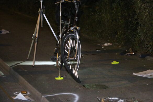 Unfallaufnahme am beschädigten Fahrrad