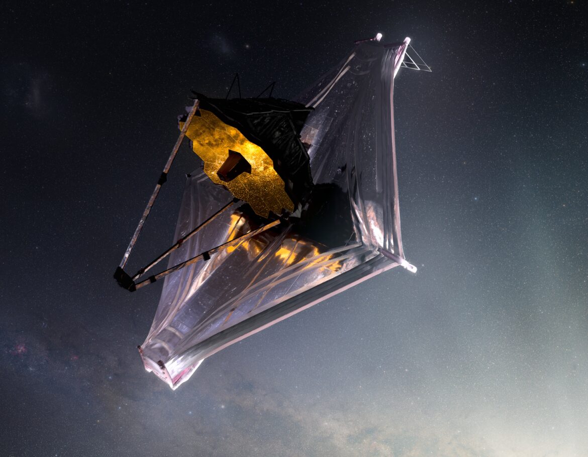 Künstlerische Darstellung des James-Webb-Weltraumteleskops. / © NASA GSFC/CIL/Adriana Manrique Gutierrez (CC-BY 2.0)