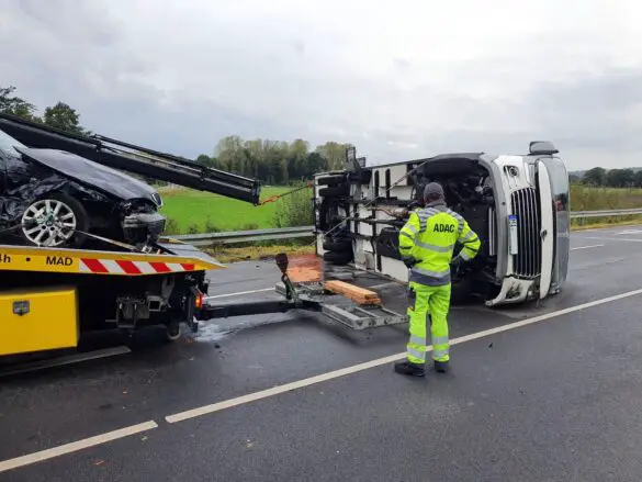 Bergung mit Winde und Ladekran
