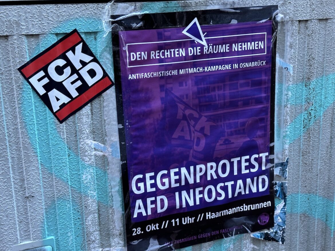 Aufruf zur Gegendemonstration gegen AfD Infostand / Pohlmann