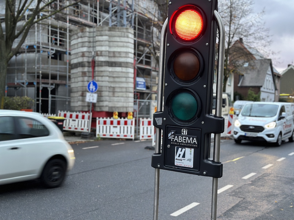 Mobile Baustellenampel, Natruper Straße / Foto: Pohlmann