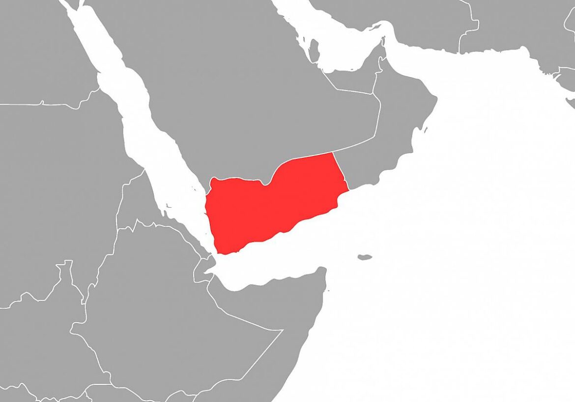 Landkarte Jemen (rot)