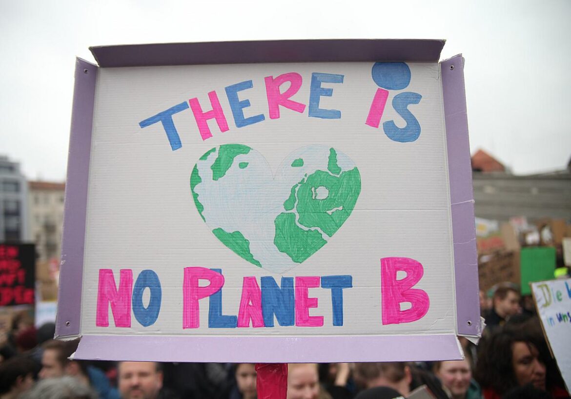Klima Protestschild "There is no planet B"