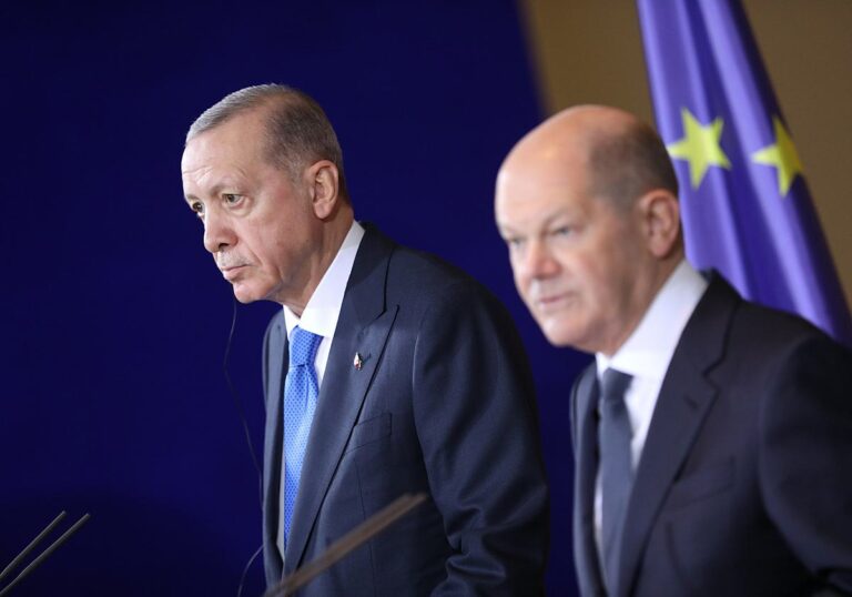 Türkischer Präsident Erdogan und Bundeskanzler Olaf Scholz (SPD)