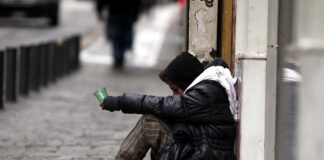 Obdachlose Person