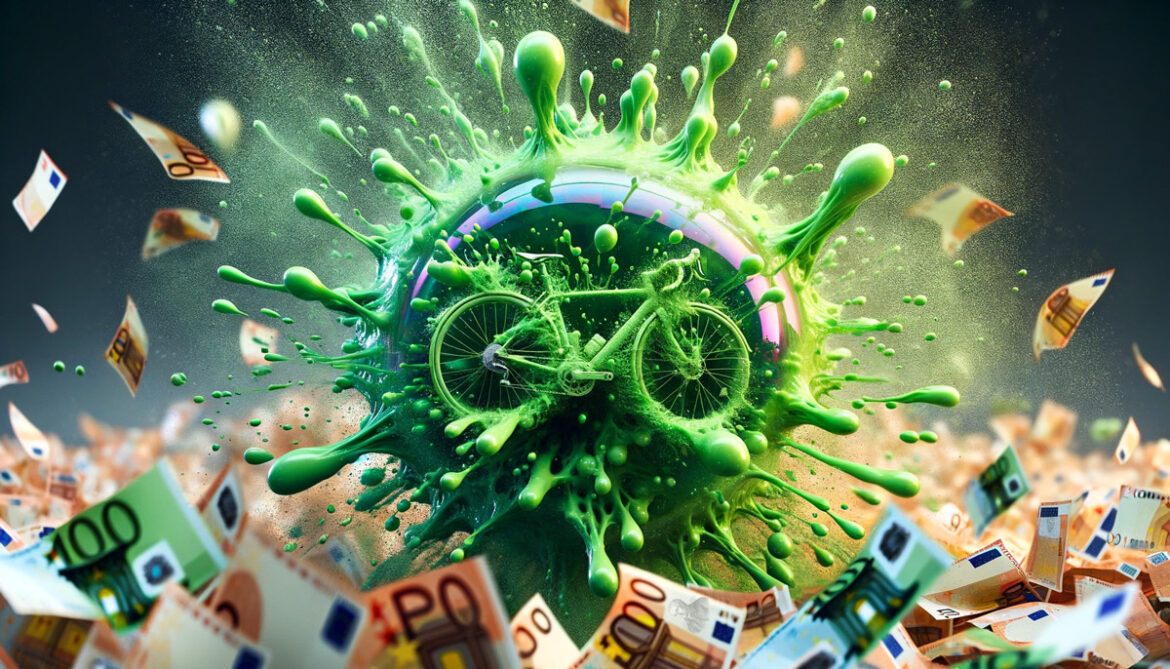 Die grüne Seifenblase platzt