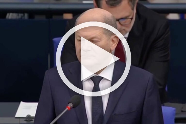 Olaf Scholz bei der Befragung durch MdB Middelberg am 16.11.2023