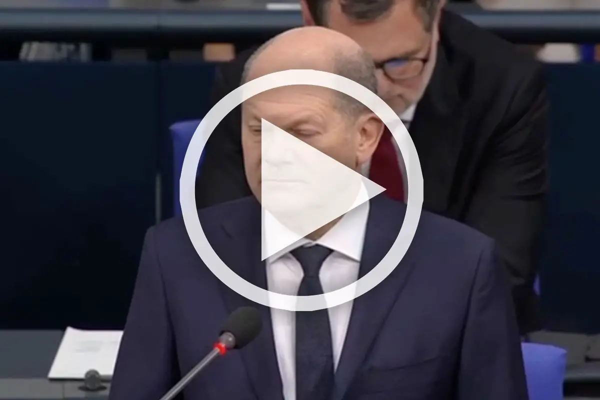 Olaf Scholz bei der Befragung durch MdB Middelberg am 16.11.2023