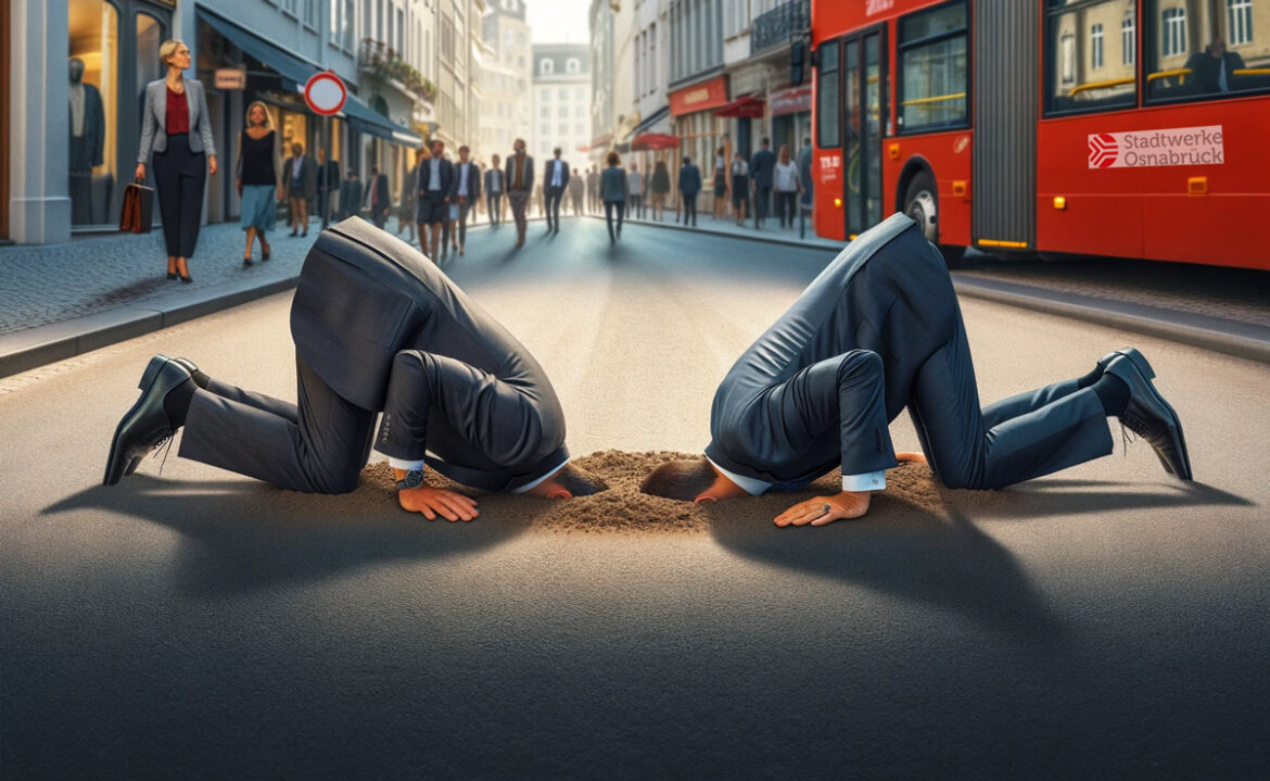 Manager der Stadtwerke als Vogel Strauß