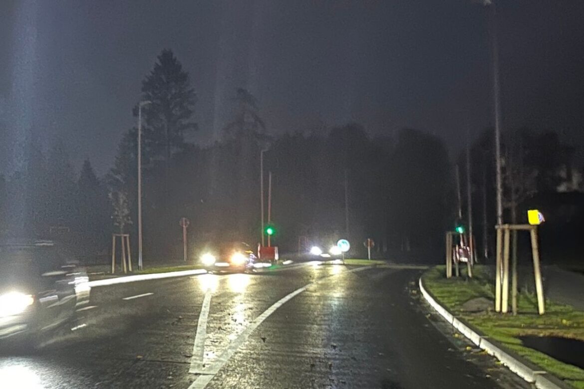 Verbindungsstraße ohne Licht / Foto: Pohlmann (vom Beifahrersitz)